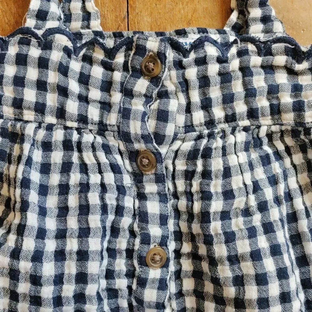 Old Navy Tank Top 2T Blue Gingham Cotton Spring Summer Boho